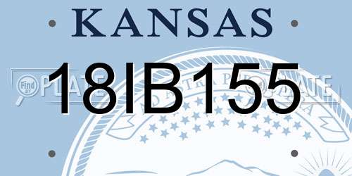 18IB155 Kansas License Plate