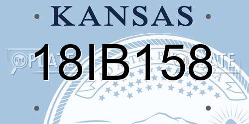18IB158 Kansas License Plate