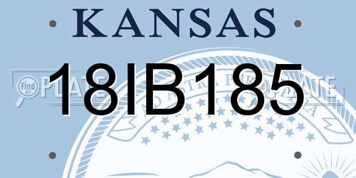 18IB185 Kansas License Plate