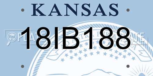 18IB188 Kansas License Plate