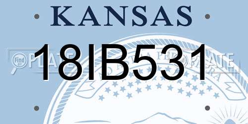 18IB531 Kansas License Plate