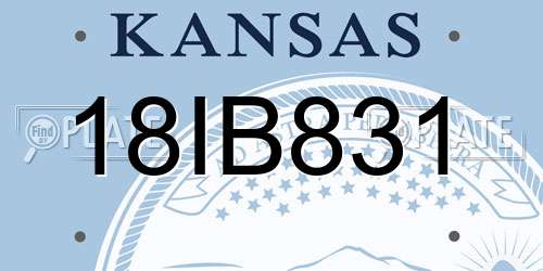 18IB831 Kansas License Plate