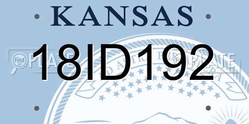 18ID192 Kansas License Plate