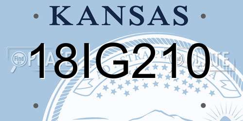 18IG210 Kansas License Plate
