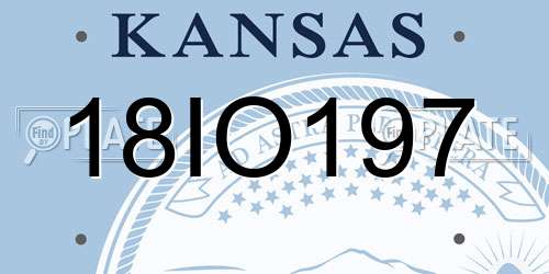 18IO197 Kansas License Plate