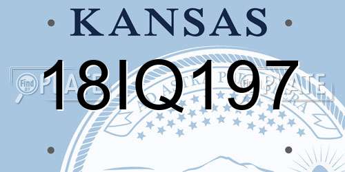 18IQ197 Kansas License Plate