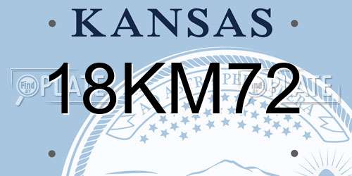 18KM72 Kansas License Plate