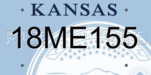 18ME155 Kansas License Plate