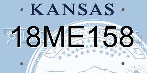 18ME158 Kansas License Plate