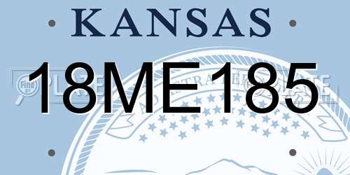 18ME185 Kansas License Plate