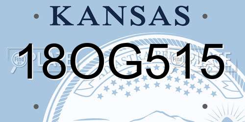 18OG515 Kansas License Plate