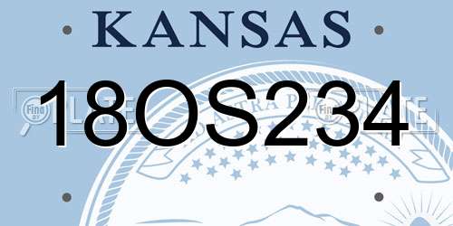 18OS234 Kansas License Plate