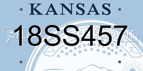 18SS457 Kansas License Plate