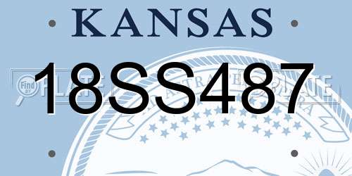18SS487 Kansas License Plate