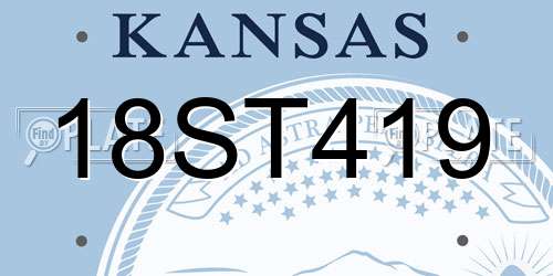 18ST419 Kansas License Plate