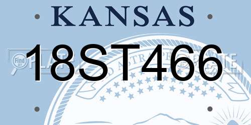 18ST466 Kansas License Plate