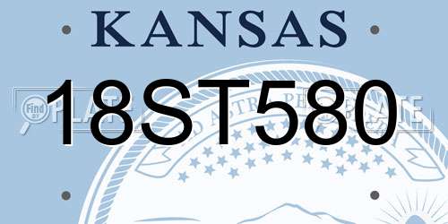 18ST580 Kansas License Plate