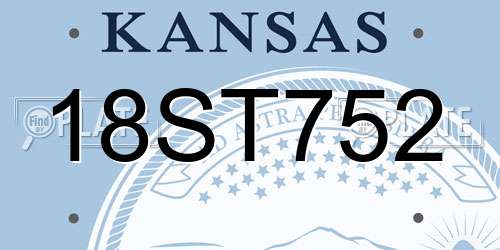 18ST752 Kansas License Plate