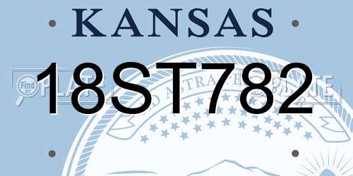 18ST782 Kansas License Plate