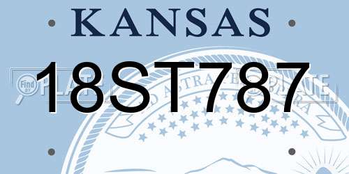 18ST787 Kansas License Plate