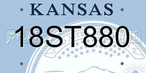 18ST880 Kansas License Plate
