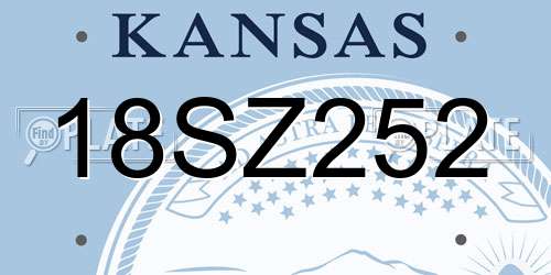 18SZ252 Kansas License Plate