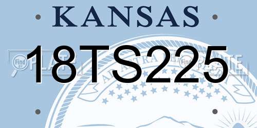 18TS225 Kansas License Plate
