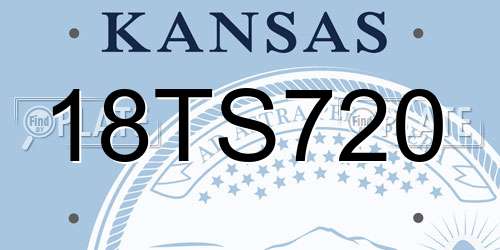 18TS720 Kansas License Plate