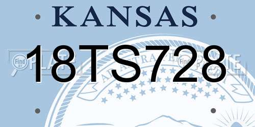 18TS728 Kansas License Plate