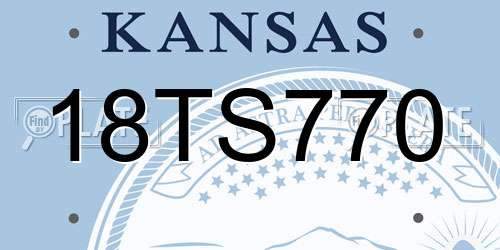 18TS770 Kansas License Plate
