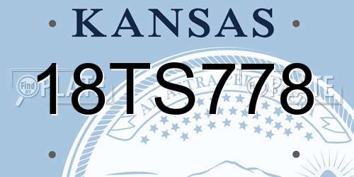 18TS778 Kansas License Plate