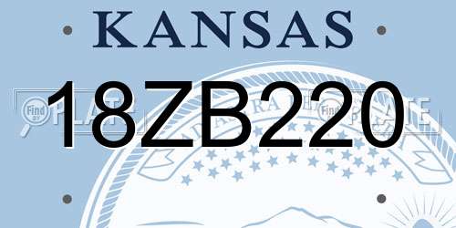 18ZB220 Kansas License Plate
