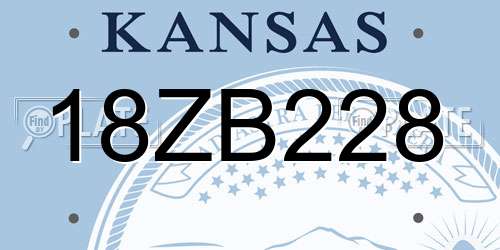 18ZB228 Kansas License Plate