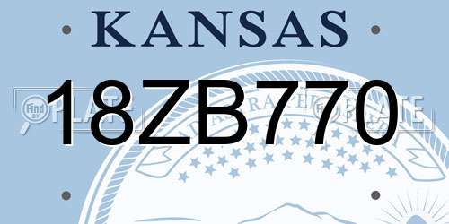 18ZB770 Kansas License Plate