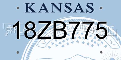 18ZB775 Kansas License Plate