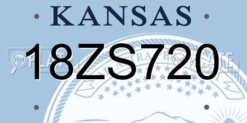 18ZS720 Kansas License Plate