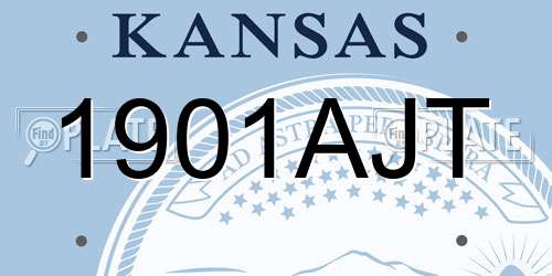 1901AJT Kansas License Plate