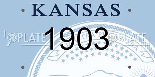 1903 Kansas License Plate