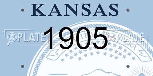1905 Kansas License Plate