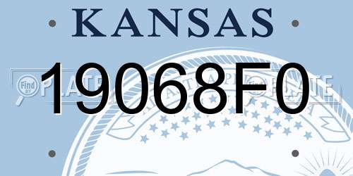 19068F0 Kansas License Plate