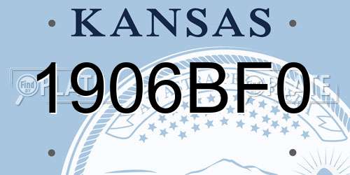1906BF0 Kansas License Plate