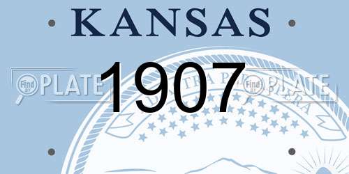 1907 Kansas License Plate