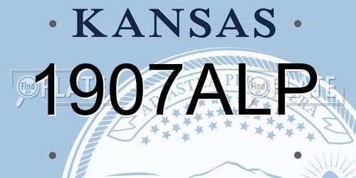 1907ALP Kansas License Plate