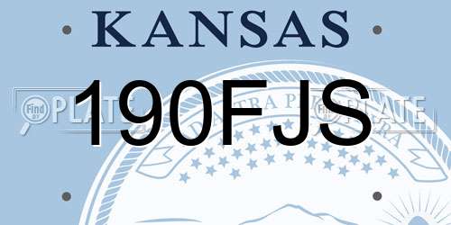 190FJS Kansas License Plate