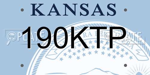 190KTP Kansas License Plate