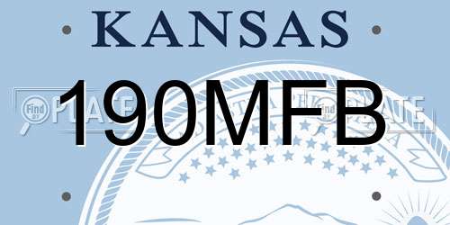 190MFB Kansas License Plate