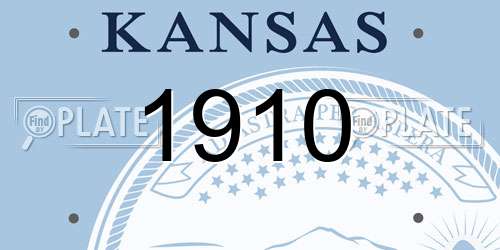 1910 Kansas License Plate