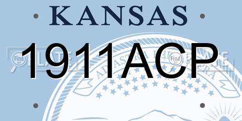 1911ACP Kansas License Plate