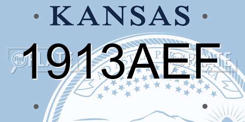 1913AEF Kansas License Plate