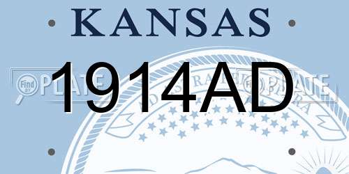 1914AD Kansas License Plate